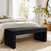 47" Faux Leather Upholstered Bedroom Waterfall Benches-Maison Boucle