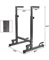 Slickblue Strength Training Dip Stand Station with Adjustable Height for Home Gym Workouts