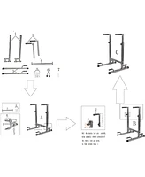 Slickblue Strength Training Dip Stand Station with Adjustable Height for Home Gym Workouts