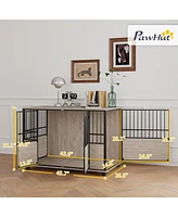 PawHut 46" Dog Crate Furniture End Table for Small to Large Dogs