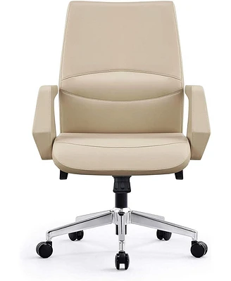 Slickblue Adjustable Ergonomic Leather Executive Office Chair Comfortable Home Office Desk Chair with Locking Position