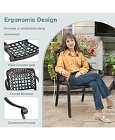 Gymax 4 Pieces Cast aluminum patio chair bistro dining chair outdoor cast aluminum chair
