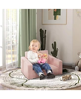 Qaba 2in1 Kids Sofa Convertible Kids Chair Lounger w/ Washable Cover,