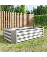 Slickblue Metal Raised Garden Bed Rectangular Planter for Flowers, Vegetables, and Herbs
