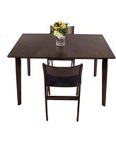 Slickblue Versatile 6-Person Wood Dining Table with Espresso Finish for Modern Homes