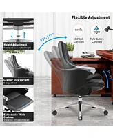 Slickblue Ergonomic Executive Office Chair Adjustable Height Leather with Tilt Function for Comfort