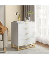 gaomon 4 Drawer Dresser For Bedroom, Modern Dressers & Chests Of Drawers, Dresser Chest Organizer With Metal Legs, Large Drawers For Bedroom, Hallway