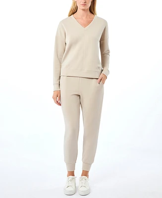 Cable & Gauge Women's Yummy V-Neck Sweatshirt and Jogger Matching Set