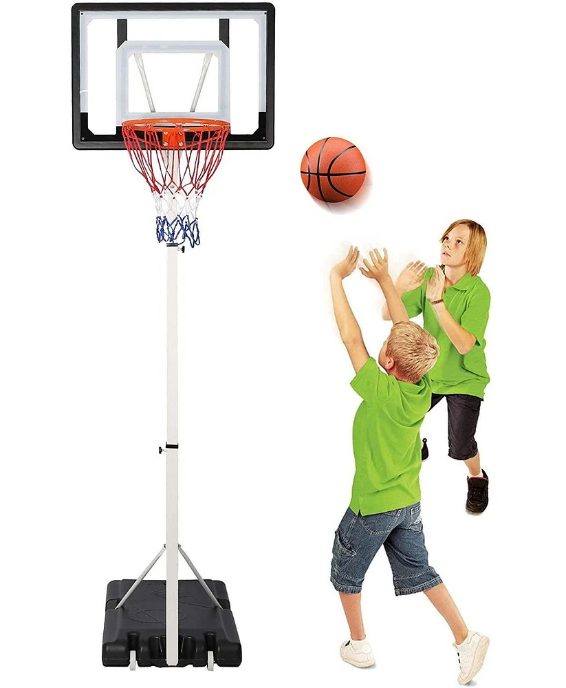 Slickblue Portable Basketball Hoop System Adjustable Height Backboard for Outdoor Sports Equipment