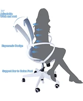 Slickblue Adjustable Mesh Office Computer Chair Ergonomic Mid-Back Swivel Task Chair with Armrests for Meetings