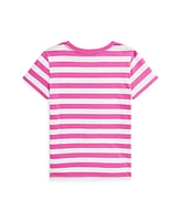Polo Ralph Lauren Big Girls Striped Polo Bear Cotton Jersey Tee