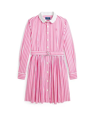 Polo Ralph Lauren Big Girls Striped Cotton Poplin Shirtdress