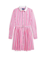 Polo Ralph Lauren Big Girls Striped Cotton Poplin Shirtdress