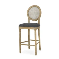 The Pop Home Rattan Back Counter Bar Stools,Upholstered Bar Chairs for Kitchen Island(2PK)-The Pop Home