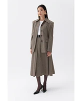 Nocturne Women's Plaid Padded Shoulder Jacket
