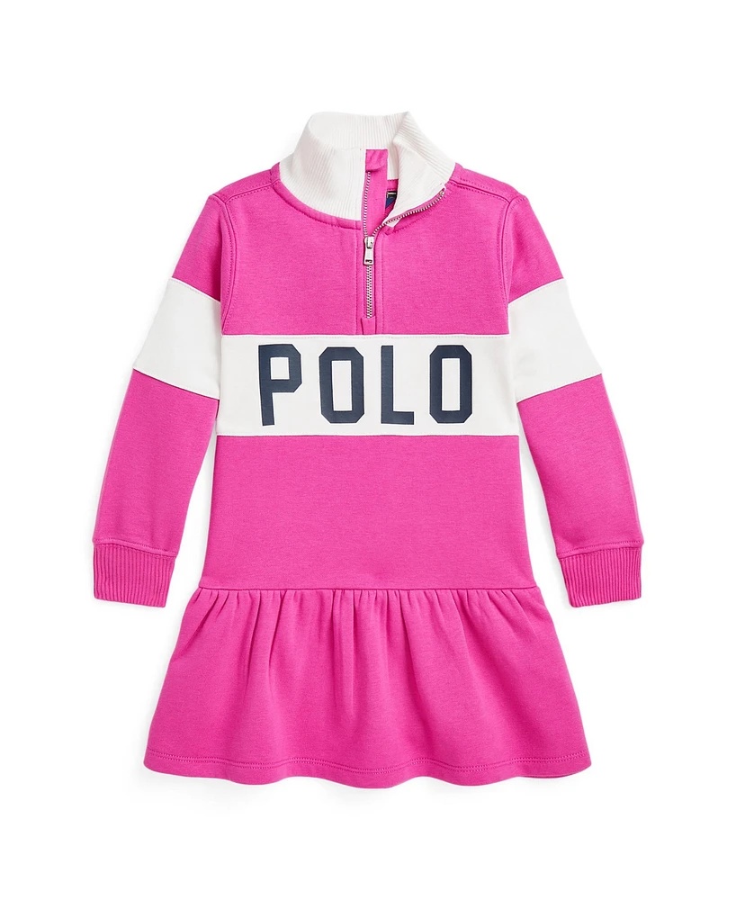 Polo Ralph Lauren Toddler and Little Girls Logo French Terry Quarter-Zip Dress