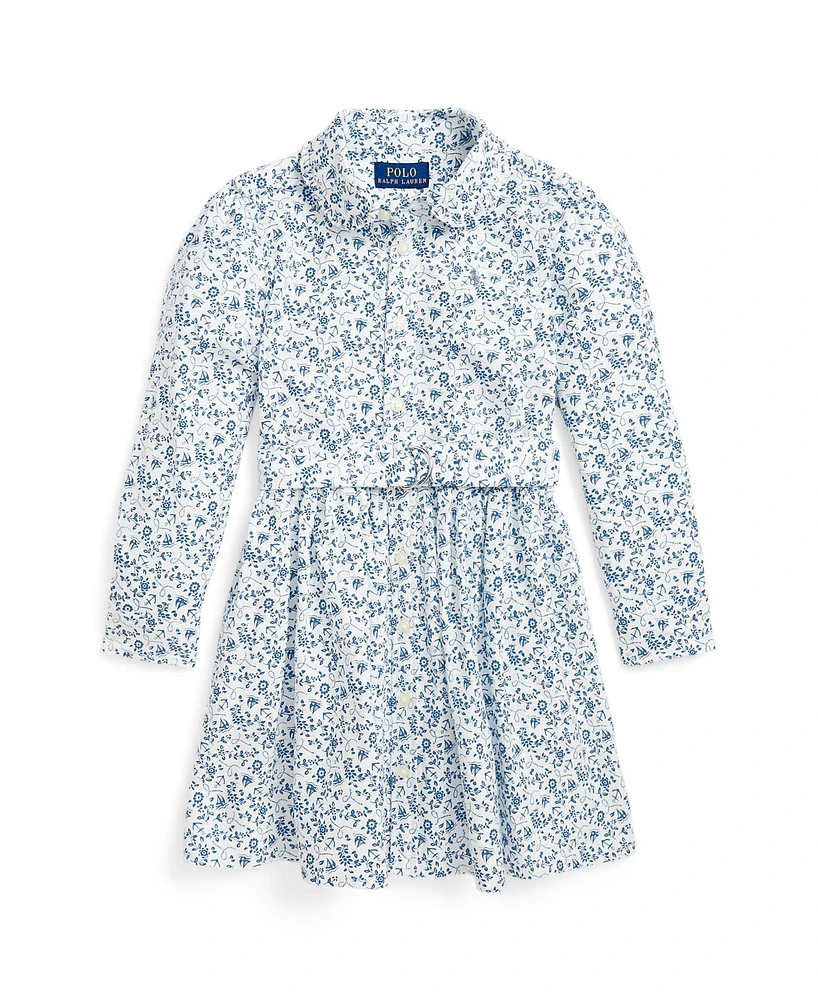 Polo Ralph Lauren Toddler and Little Girls Floral Cotton Oxford Shirtdress