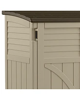 Suncast 34 Cubic Feet Horizontal Compact Storage Shed for Outdoor Spaces, Sand