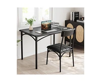 gaomon Dining Table Set for 4, Kitchen Table with 4 Upholstered Chairs, 5 Piece Rectangular Dining Room Table Set, for Small Space, Apartment, Home
