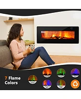 Sugift 42 Inch Electric Wall Mounted Freestanding Fireplace with Remote Control-Black