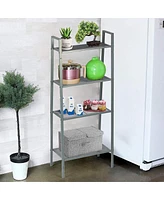 Slickblue Metal 4-Tier Ladder Shelf Bookcase Multi-Functional Plant and Flower Display Stand