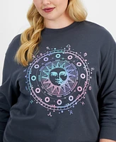 Rebellious One Trendy Plus Celestial Dropped-Shoulder Sweatshirt