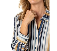 Liverpool Los Angeles Women's Striped Button-Front Shirt