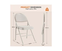 gaomon Folding Chairs 2 Pack, Portable Metal Chairs with Cushions and Non-Slip Feet Pads for Home and Office