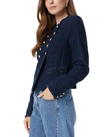 Sam Edelman Women's Fiona Double-Breasted Denim Blazer