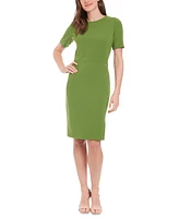 London Times Women's Button-Trim Sheath Dress