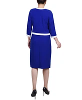 Ny Collection Petite Elbow Sleeve Colorblocked 2 Piece Dress Set