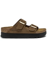 Birkenstock Women's Arizona Flex Nubuck Leather Platform Sandals from Finish Line