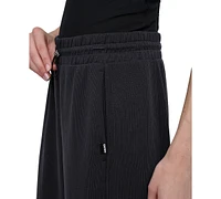 Dkny Sport Women's Highline Ribbed Wide-Leg Pants