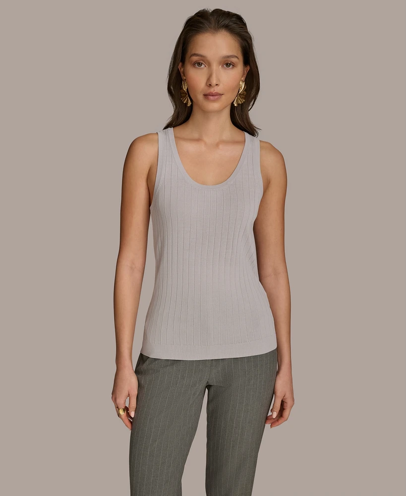 Donna Karan New York Women's Scoop Neck Rib Knit Tank Top