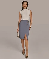 Donna Karan New York Women's Button-Trim Pencil Skirt