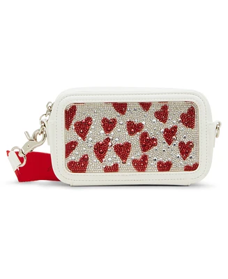 Betsey Johnson Rhinestone Zipper Crossbody Bag