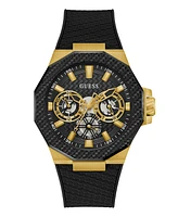 Guess Men's Multi-Function Black Silicone Watch, 45mm