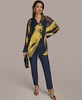 Donna Karan New York Women's Metallic Print Tunic