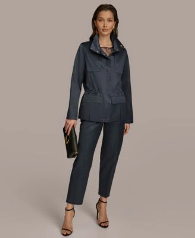 Donna Karan New York Satin Zip Front Jacket Cargo Pants