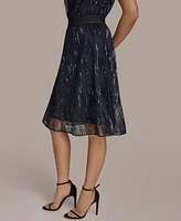 Donna Karan New York Women's Sequin Embellished Mesh A-Line Skirt