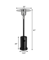 Skonyon 50000 Btu Stainless Steel Propane Patio Heater with Trip over Protection-Black