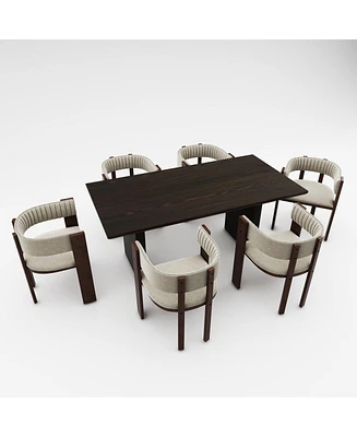 Boyel Living 70-Inch Square Wooden Dining Table Set