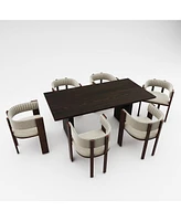 Boyel Living 70-Inch Square Wooden Dining Table Set