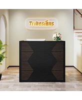 Tribesigns 47 Inch Small Retail Counter,Reception Desk, Modern Front Desk with Counter