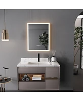 Wisfor 400 x 500mm Bathroom Led Mirror Wall Dimmable Makeup Vanity Mirror with Memory Function