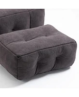 The Pop Home Fluffy Bean Bag Chair with Ottoman, Super Soft Lazy Sofa for Living Room-The
