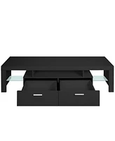 Slickblue Modern Led Tv Stand with Storage Entertainment Center Tv Cabinet with Drawer for Stylish Organization