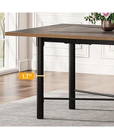 Tribesigns 70.8-Inch Rectangle Kitchen Dining Room Table for 4-6 People,Modern Wood Dinner Table with Heavy-Duty Metal Frame