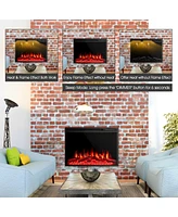 Sugift 37 Inch Electric Fireplace Recessed with Adjustable Flames