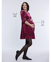 Motherhood Maternity V-Neck Ruffle Hem Babydoll Dress